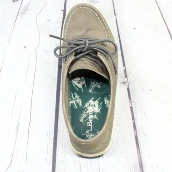 LL Bean Brown Leather Deck Dock Moccasins Loafers Boat Shoes Size 8 - Picture 6 of 9